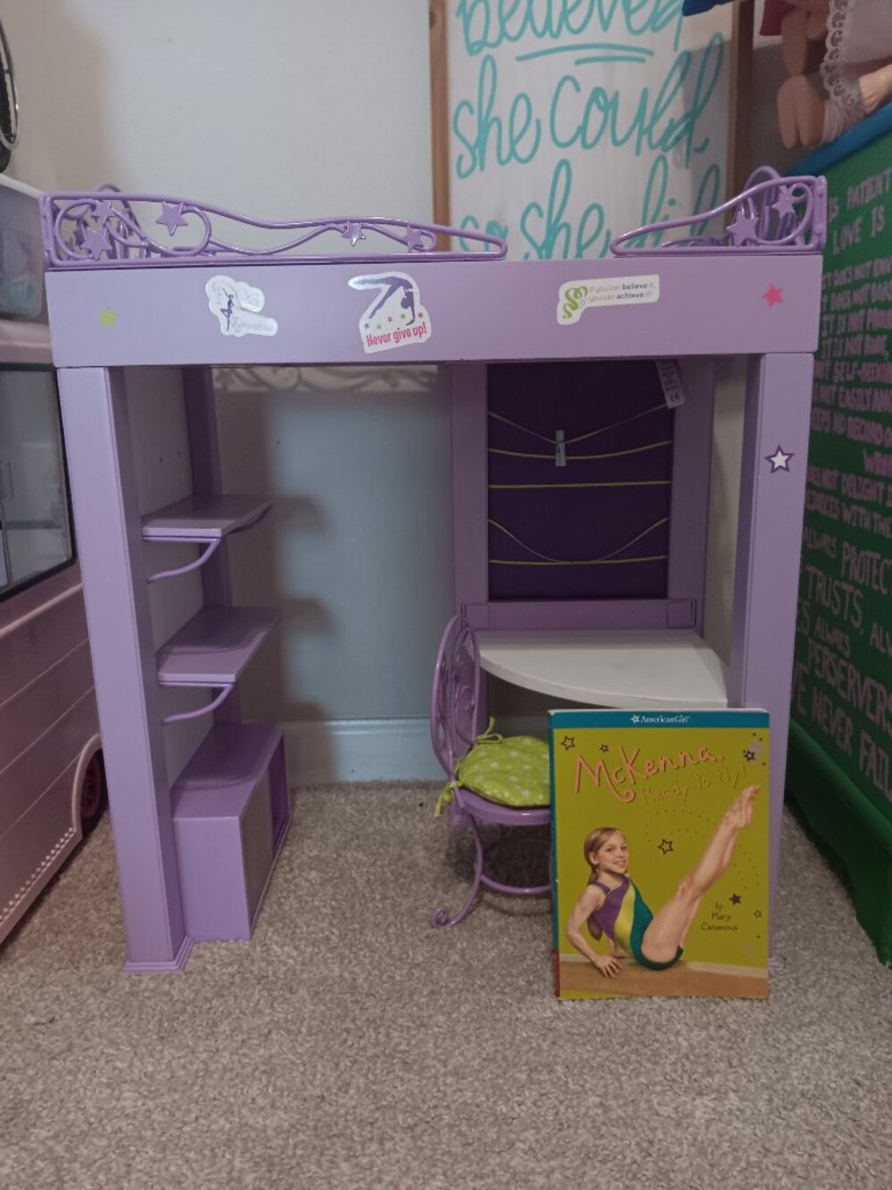 American Girl McKenna's Loft Bed / Desk Set *gymnastics *